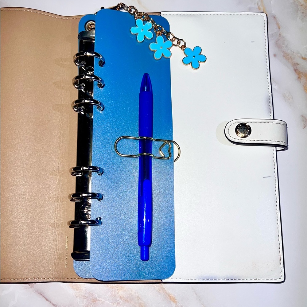 COACH NOTEBOOK Binder Adapter Insert and Pockets | Clear/Navy Blue/Silver - Picture 2 of 4